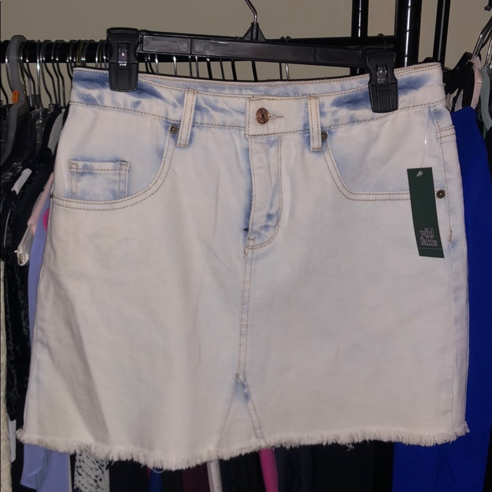 White washed Jean skirt